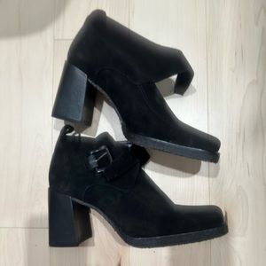 Black suede via Spiga booties